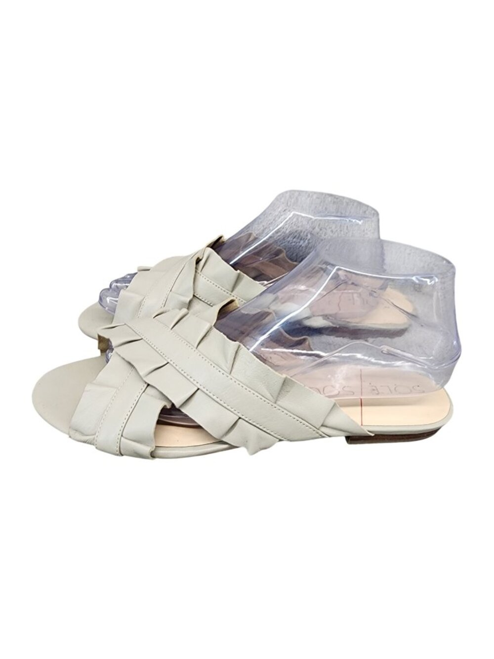 Sole Society Shoes Womens Size 10 Tan Leather Mandi Slip On Sandals*Read*